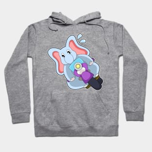 Elephant as Biker with Motorcycle Hoodie